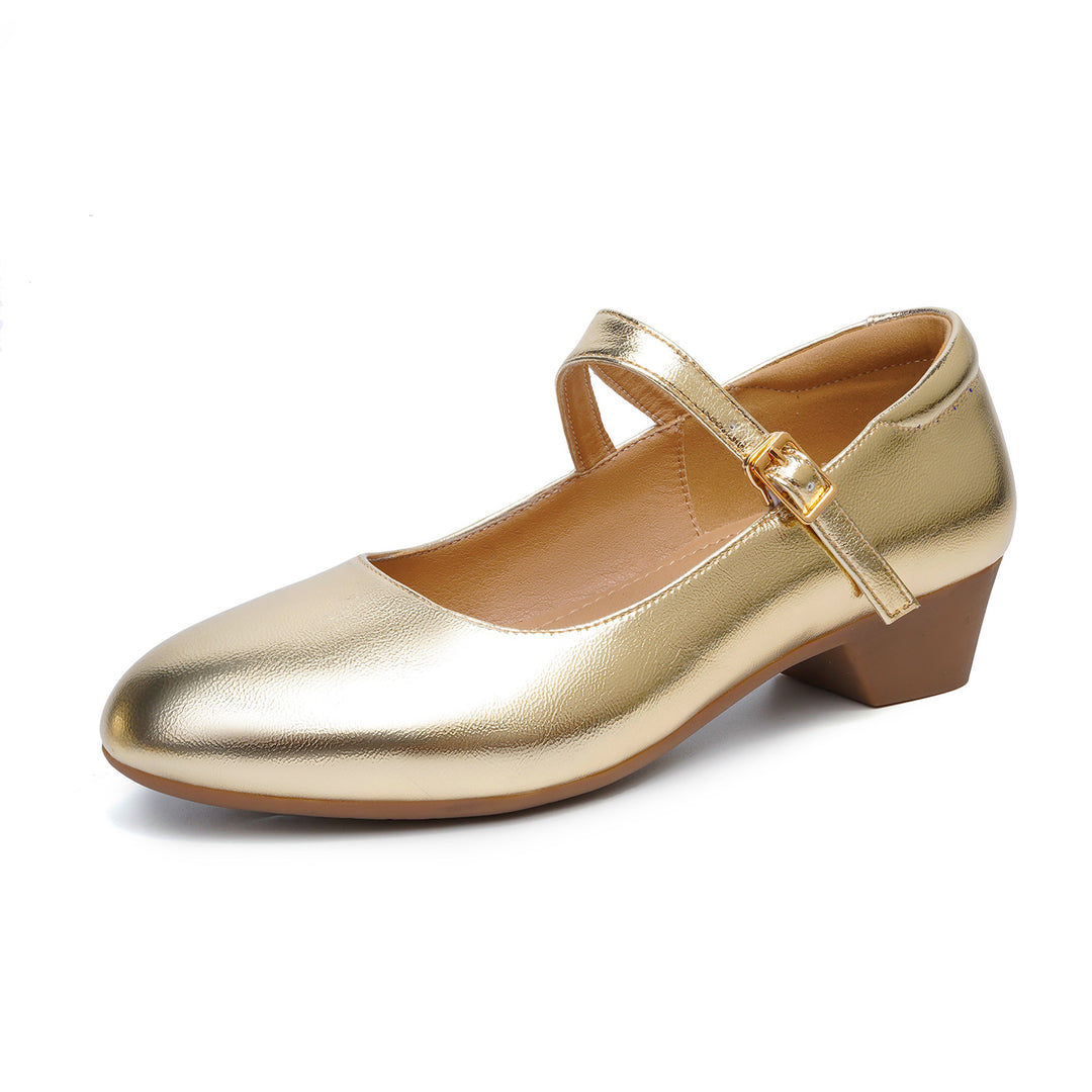Damen Mary Jane Ballerinas mit modischer Schnalle und bequemer Sohle EB