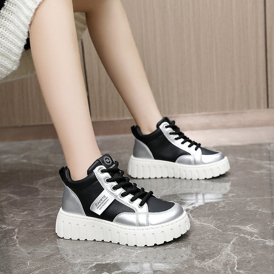 Damen Modische High-Top Sneakers mit sportlichem Design und robustem Sohlenprofil EB