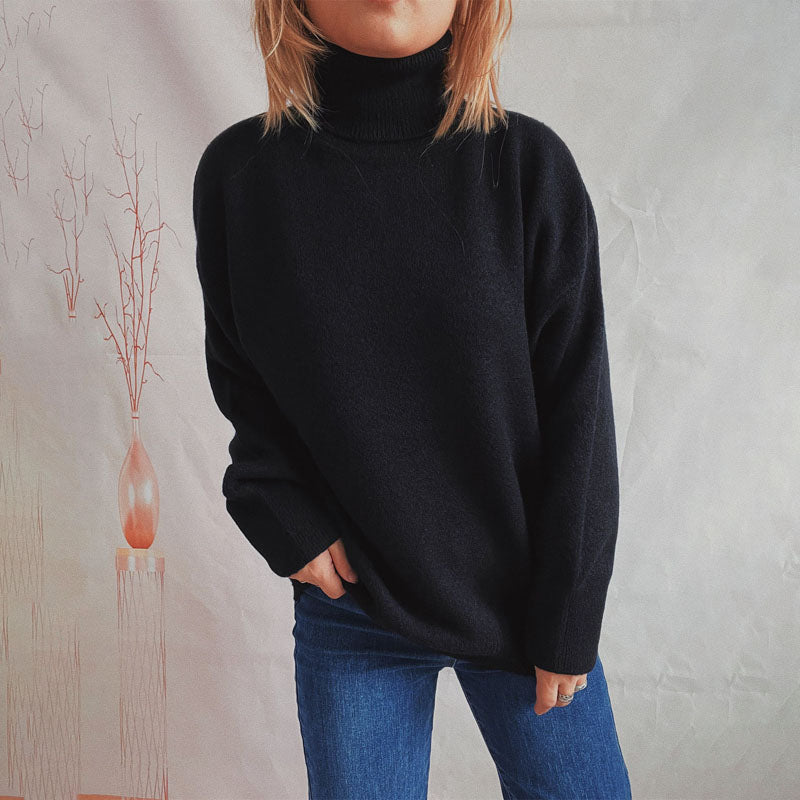 EB | Einfarbiger Warmer Strickpullover Für Alltag