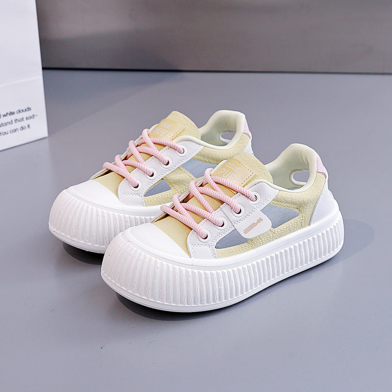 Damen modische Sneakers mit hochgezogener Sohle und atmungsaktiver Struktur EB