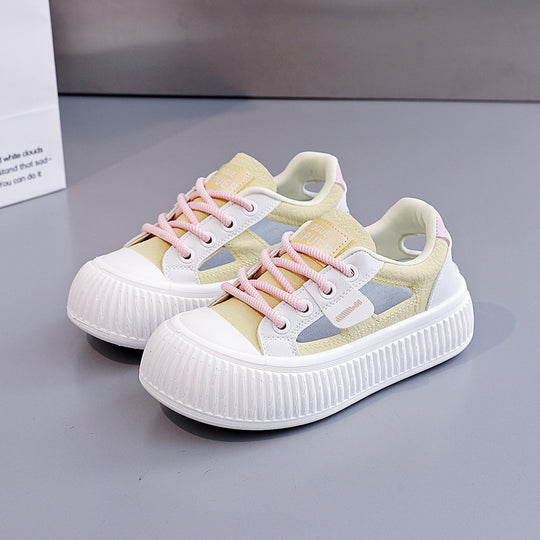 Damen modische Sneakers mit hochgezogener Sohle und atmungsaktiver Struktur EB