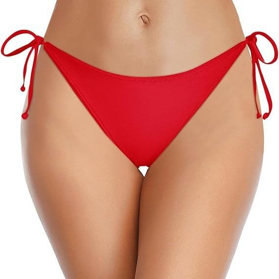 Damen Hochgeschnittenes Bikini-Höschen mit seitlichen Bindebändern EB