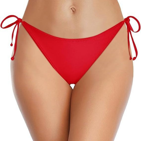 Damen Hochgeschnittenes Bikini-Höschen mit seitlichen Bindebändern EB