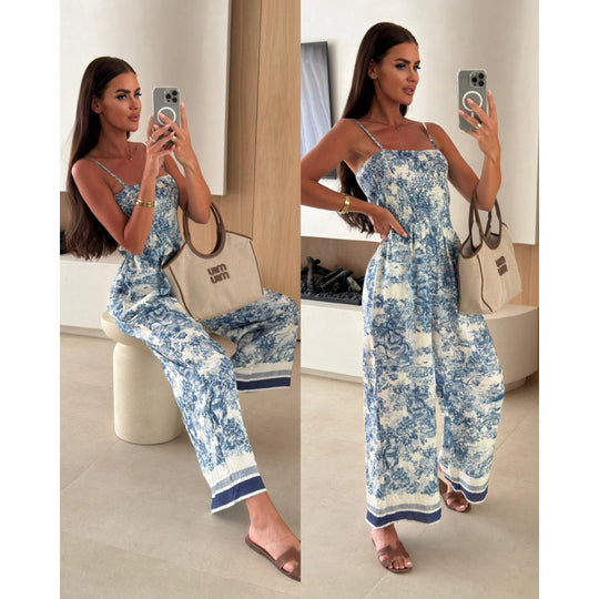 Damen Jumpsuit mit verspieltem Blumendesign und luftiger Passform EB