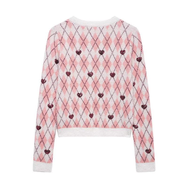 Damen Kuscheliger Pullover mit Herzdesign EB