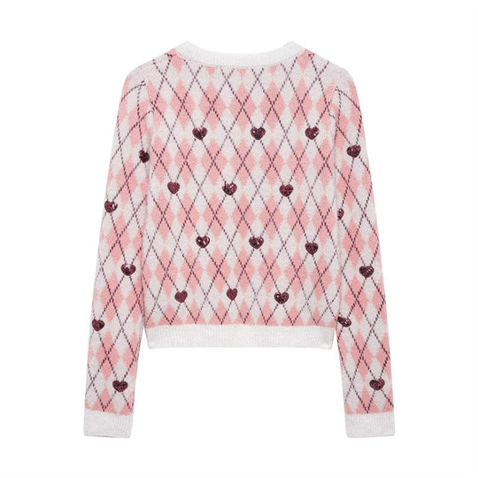 Damen Kuscheliger Pullover mit Herzdesign EB