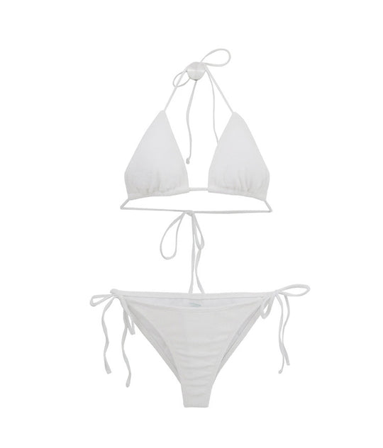 Damen Triangel-Bikini-Set mit verstellbaren Trägern und dekorativem Knoten EB