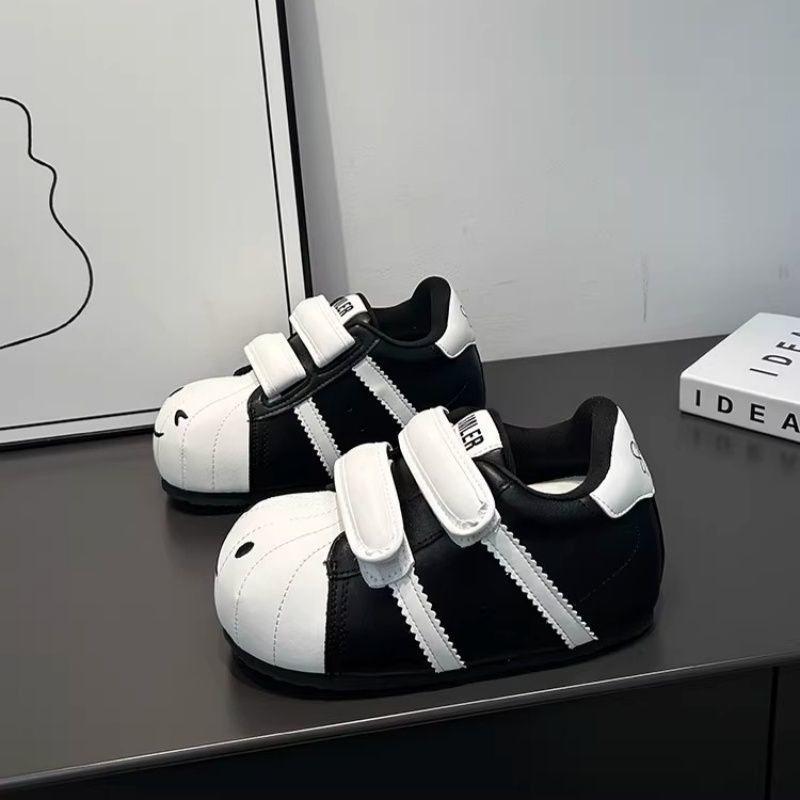 Damen Bequeme Kindersneaker mit niedlichem Tiermotiv und praktischem Klettverschluss EB