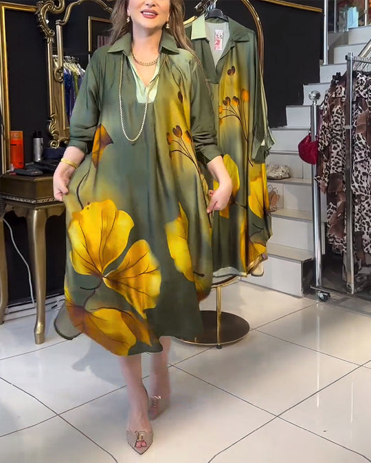 Damen Blütenmuster Maxikleid Heidi-Mode