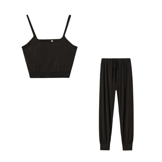 Frauen Ribbed Cropped Lounge Set EB