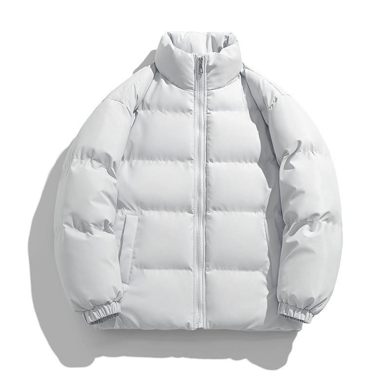 Herren voluminöse Isolationsjacke mit matter Microfaser‑Außenhülle und hohem Stehkragen EB