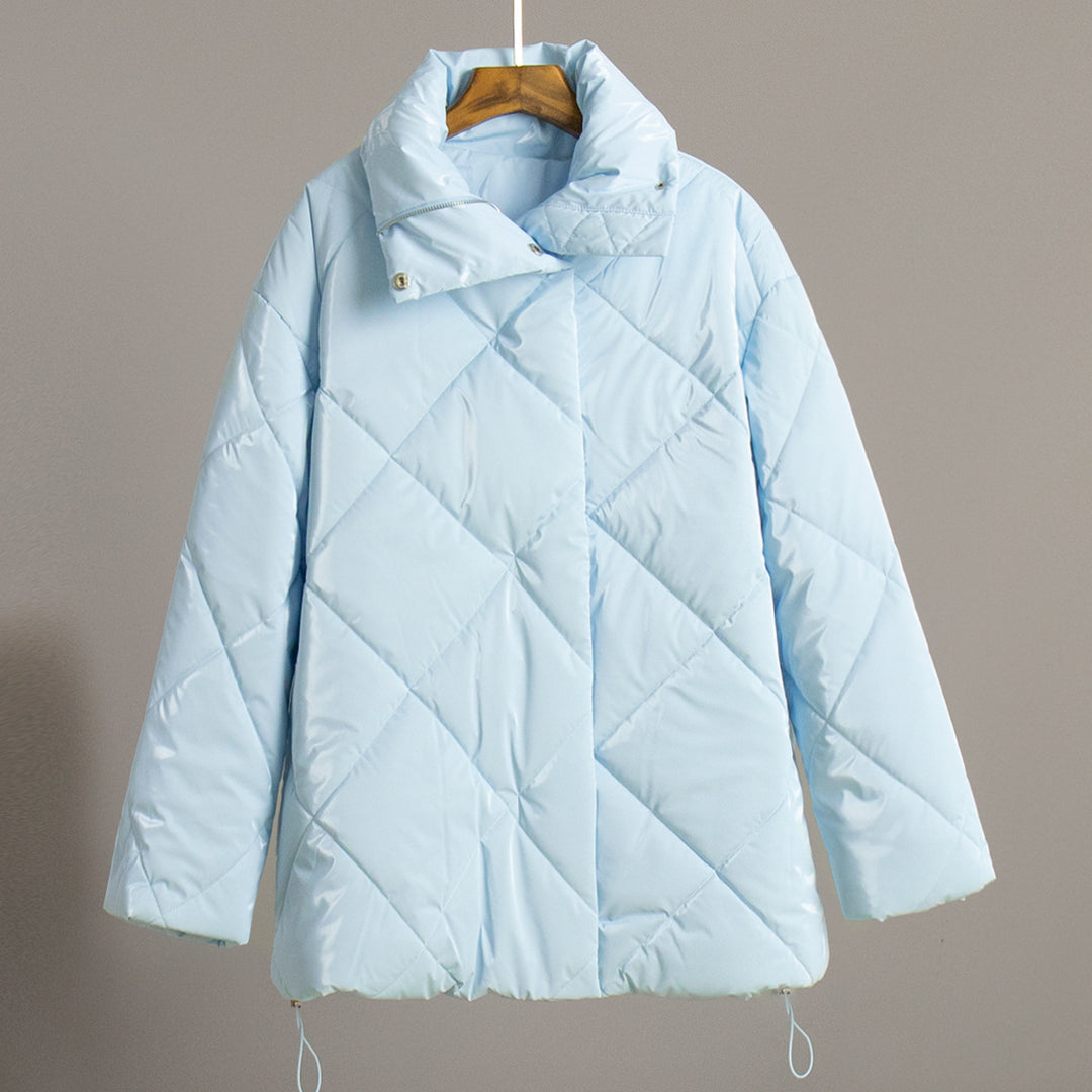 Damen gepolsterte Steppjacke mit hohem Kragen und praktischen Taschen EB