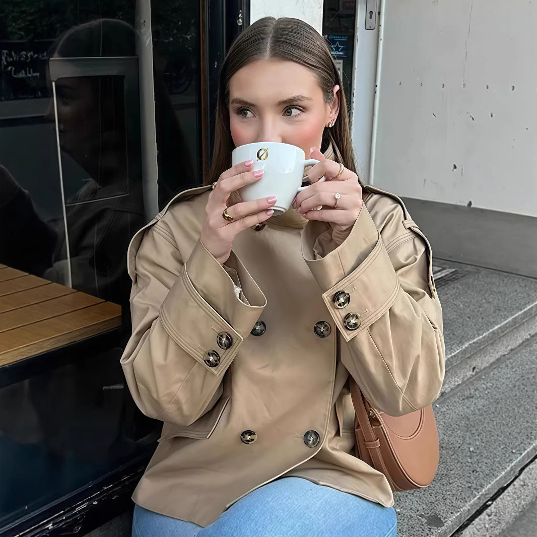 Damen modische und funktionale Trenchjacke EB