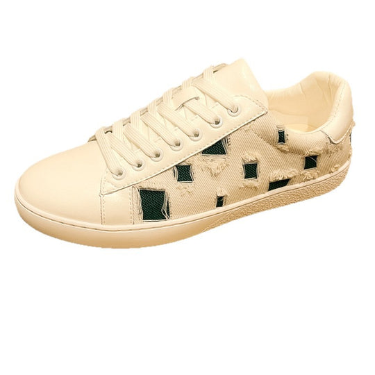 Damen Modische Sneakers aus hochwertigem Leder mit einzigartigem Design und bequemer Dämpfung EB
