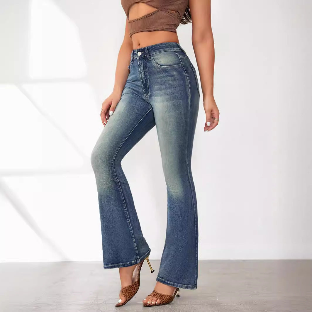Damen Flared Jeans mit hohem Bund und schickem Schnitt EB