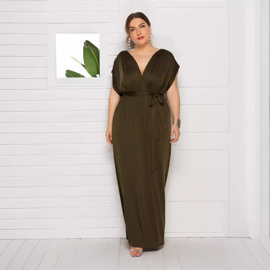 Damen Maxikleid mit raffiniertem Wickeldesign EB