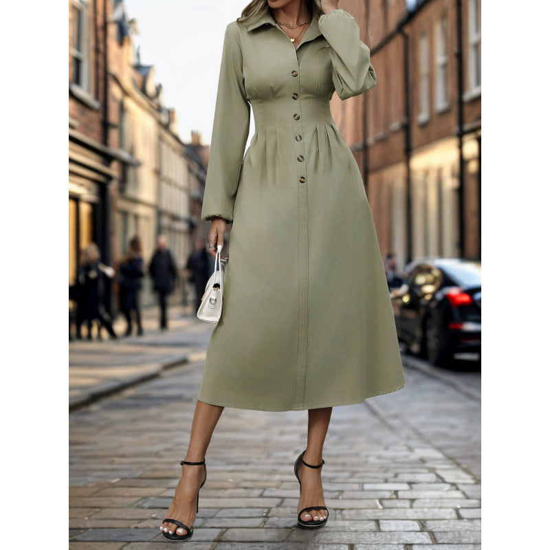 Damen Hemdkleid im eleganten A-Linien Schnitt mit Knopfdetails EB