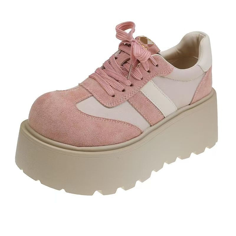 Damen Plattform-Sneaker mit modischem Veloursleder und ergonomischer Sohle EB