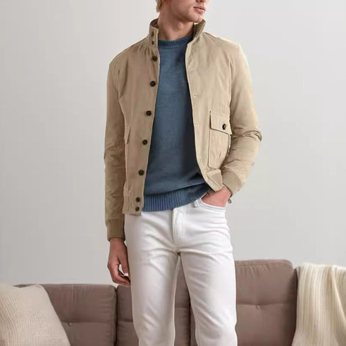 Herren modische Wildlederjacke mit strukturiertem Design EB
