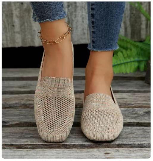 Damen Slip-On Ballerinas mit Leopardenmuster und atmungsaktivem Obermaterial EB