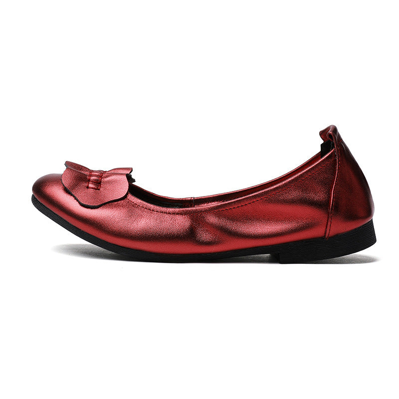Damen Ballerinas mit dekorativem Schleifenakzent und rutschfester Sohle EB