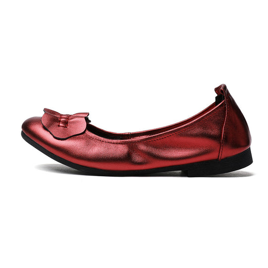 Damen Ballerinas mit dekorativem Schleifenakzent und rutschfester Sohle EB