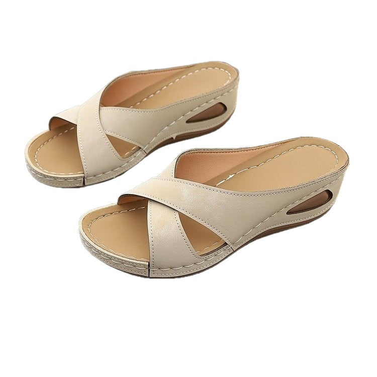 Damen Komfortable Wedge-Pantoletten EB
