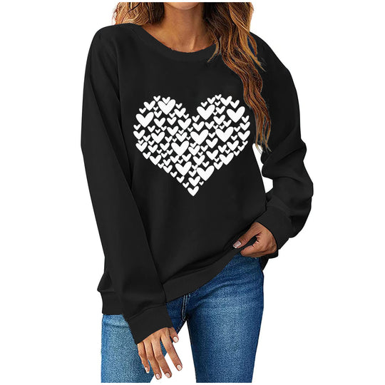 Damen Sweatshirt mit kreativem Herzmotiv EB