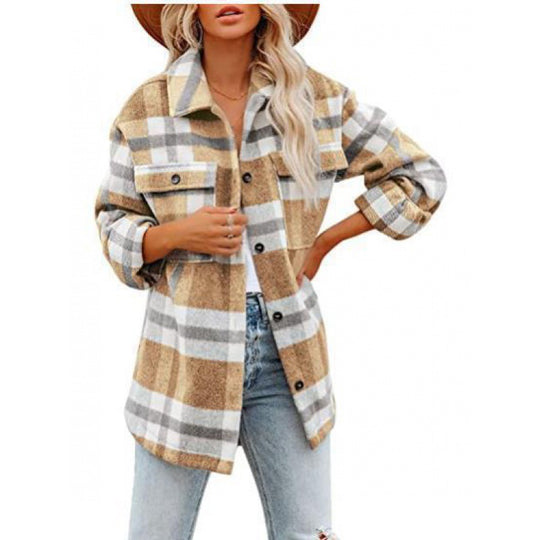 Damen Flanelljacke im lässigen Karomuster EB