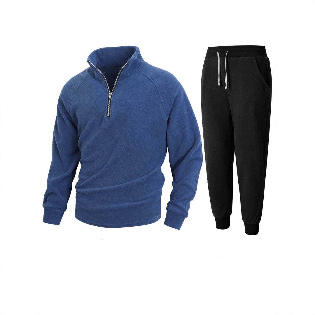 Herren Fleece-Oberteil mit modernem Stehkragen und sportlicher Jogginghose EB
