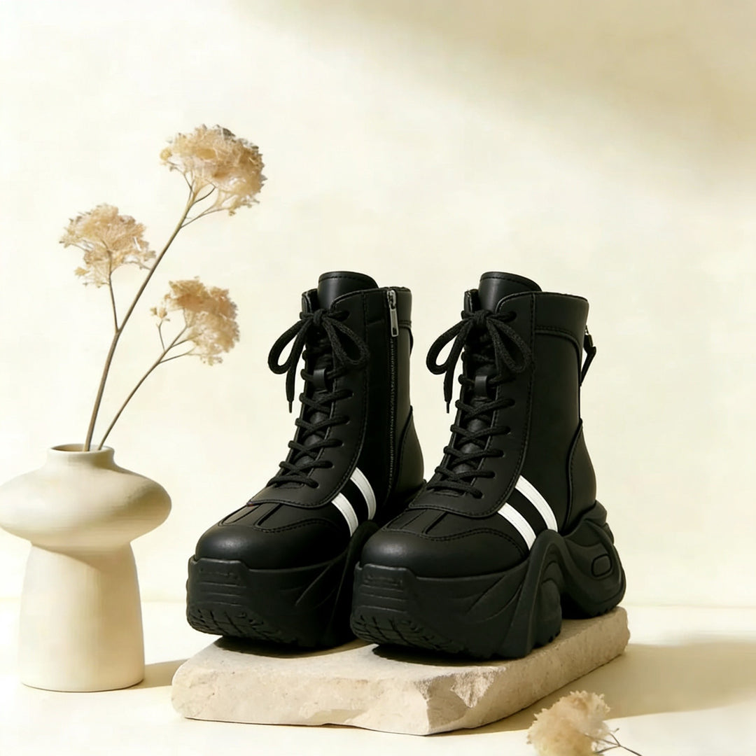 Damen Chunky Stiefeletten mit dickem Profil und sportlichem Design EB