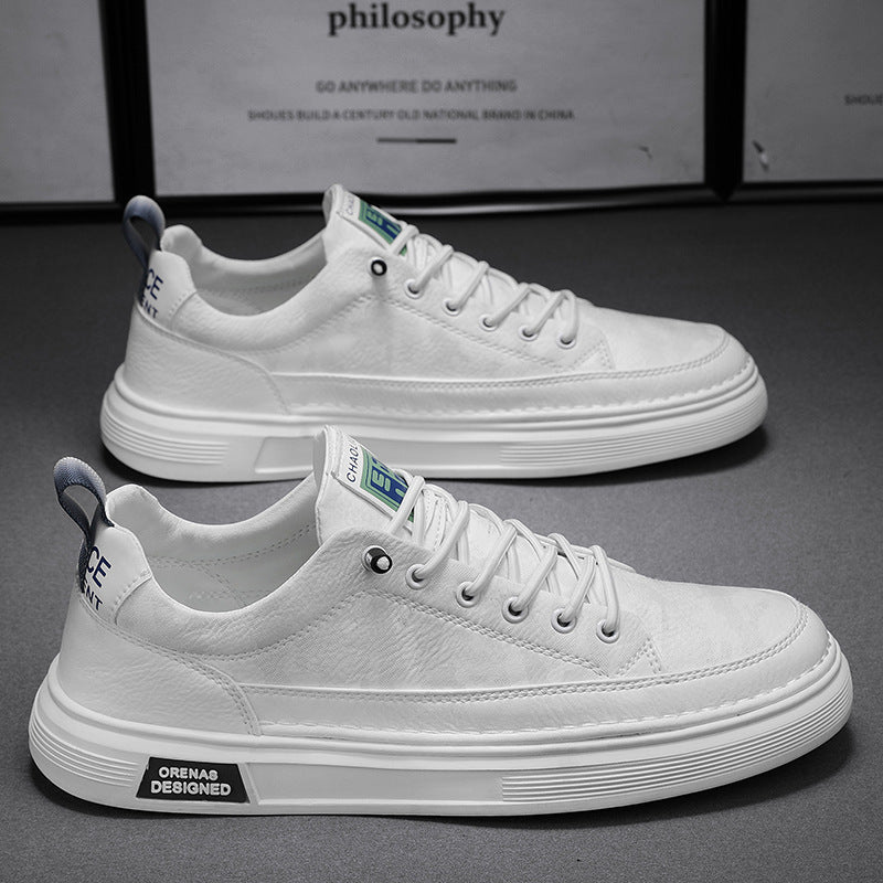 Herren Lederoptik-City-Sneaker mit gepolstertem Fersenkragen und langlebiger Plateau-Gummisohle EB