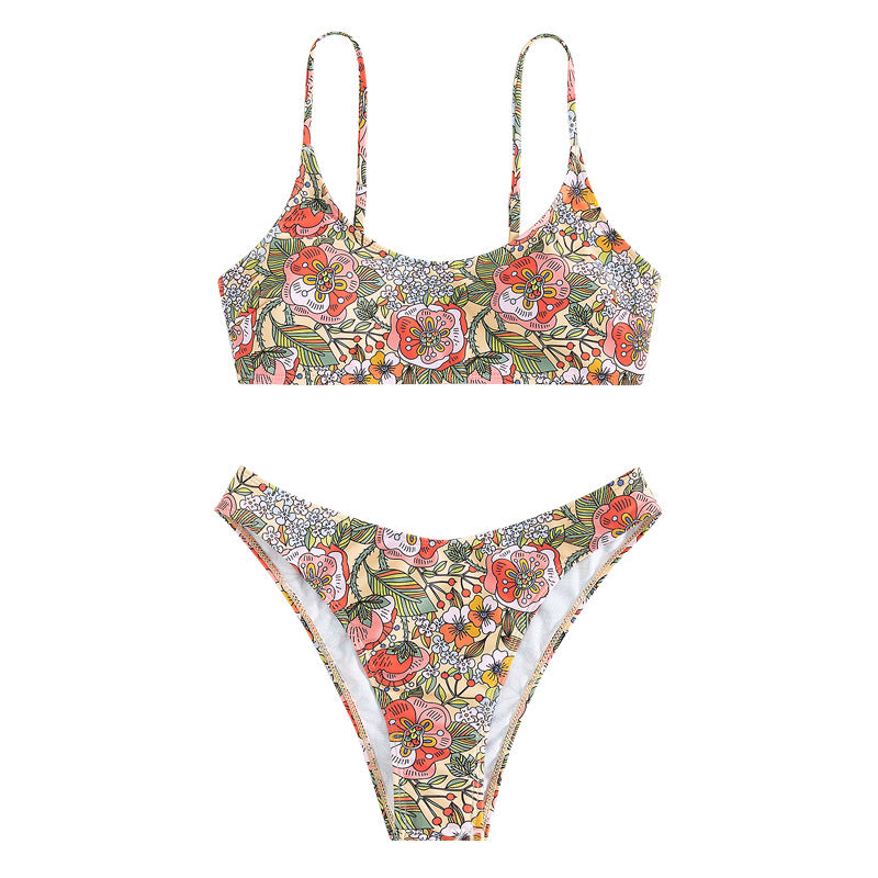 Damen Sportliches Bikini-Set mit floralem Design EB