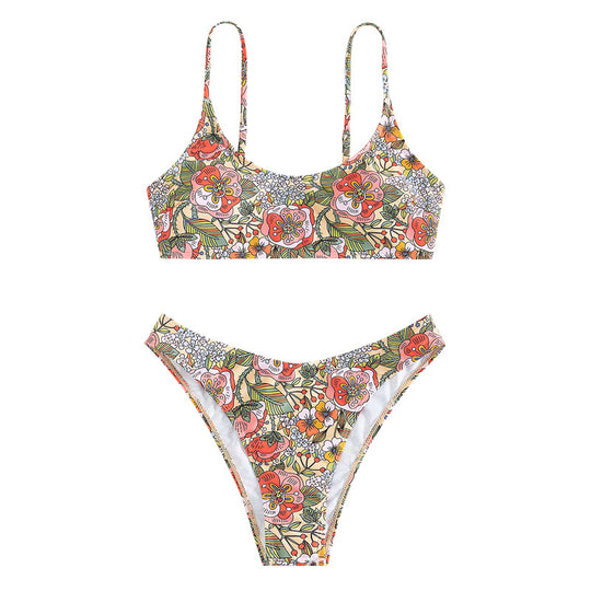 Damen Sportliches Bikini-Set mit floralem Design EB