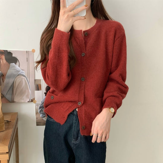 Damen Kuschelige Strickjacke mit praktischen Taschen EB
