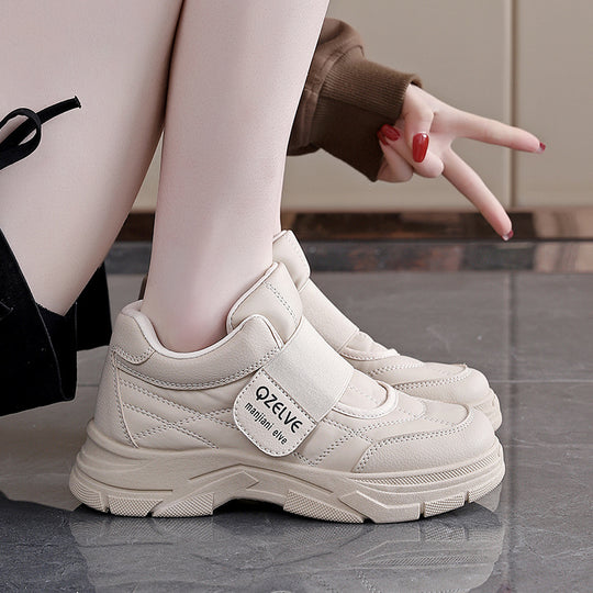 Damen Modische Sneakers mit seitlichem Klettverschluss und rutschfester Sohle EB