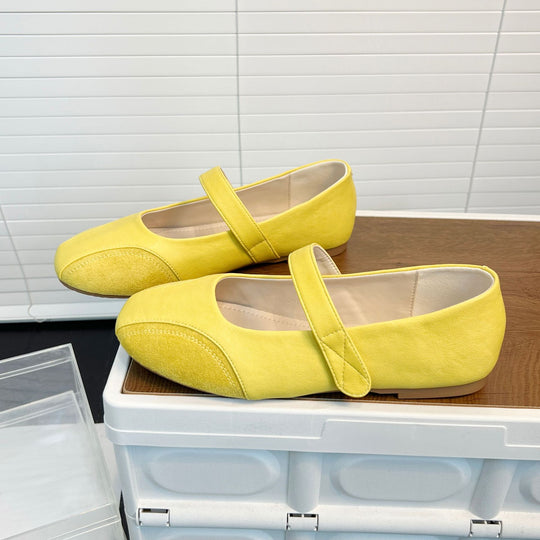 Damen Ballerinas mit modischem Riemenschluss aus hochwertigem Leder EB