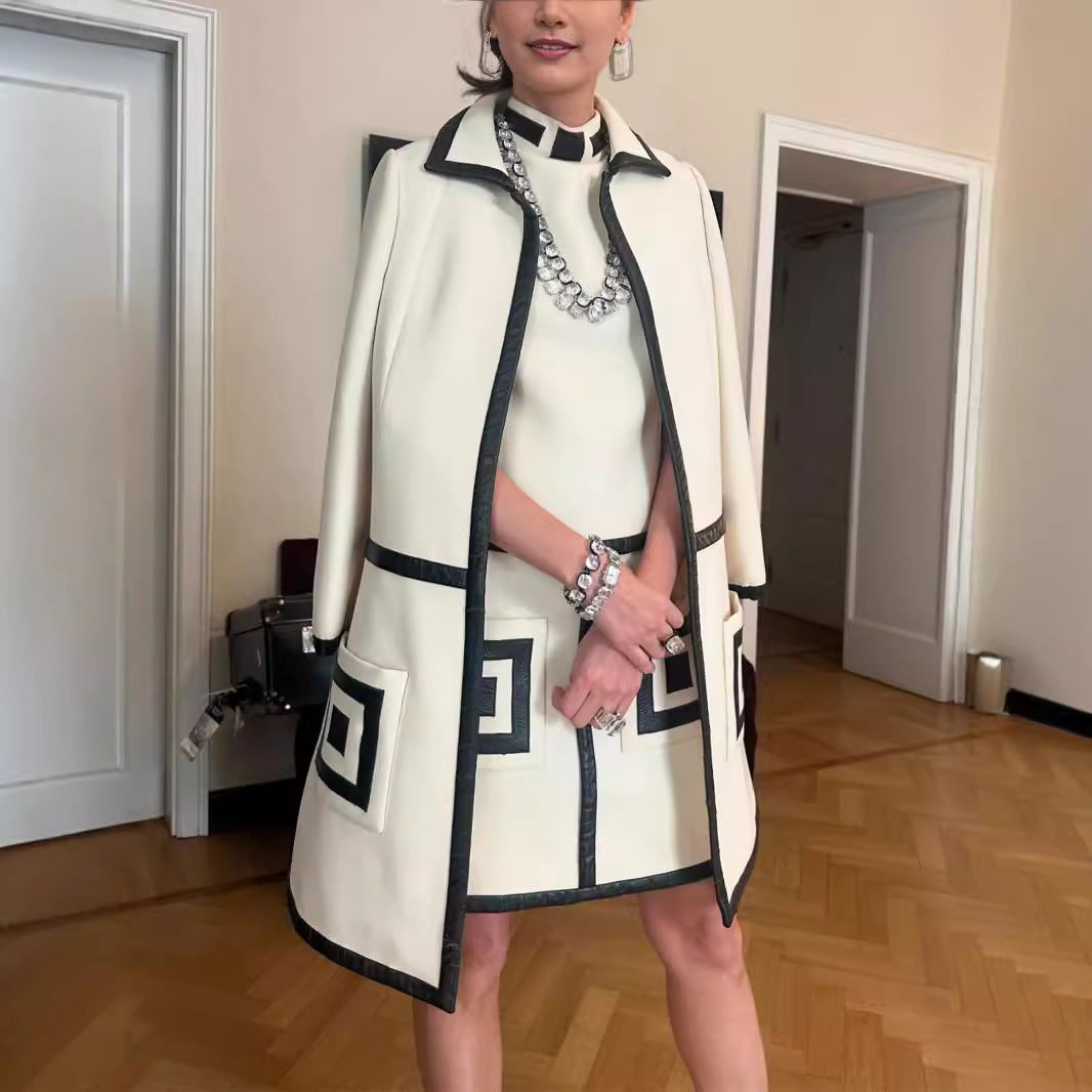 Damen Elegante und raffinierte Jacke mit strukturiertem Design und Kontrastnähten EB
