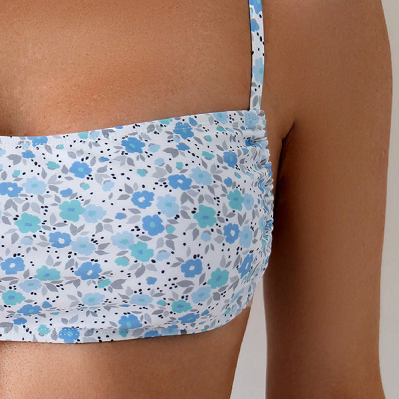 Damen Bandeau-Bikinioberteil mit floralem Muster EB
