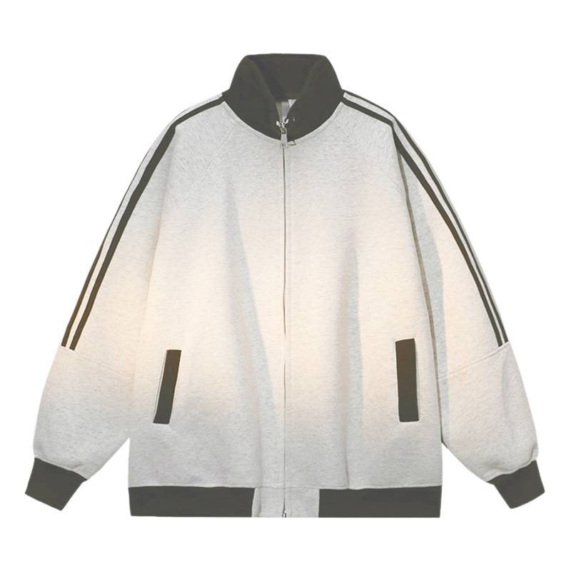Damen Sportliche Kapuzenjacke mit Reißverschluss und angeschnittenen Ärmeln EB