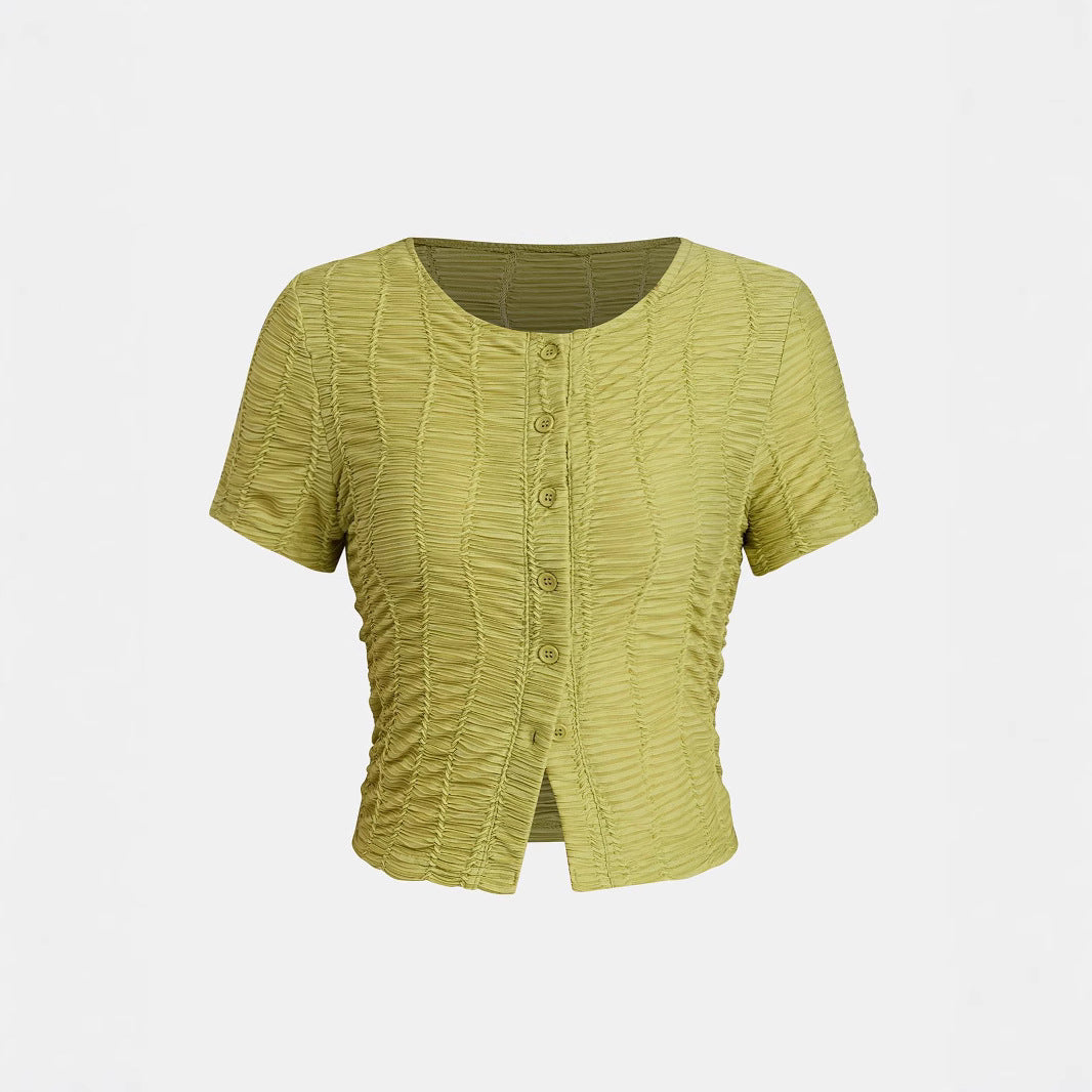 Damen lässige Bluse mit Raffung EB