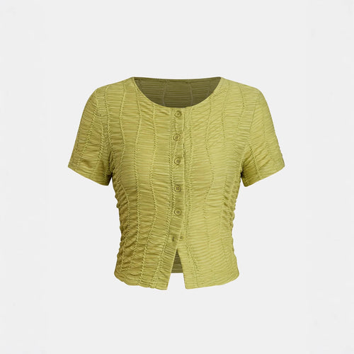 Damen lässige Bluse mit Raffung EB