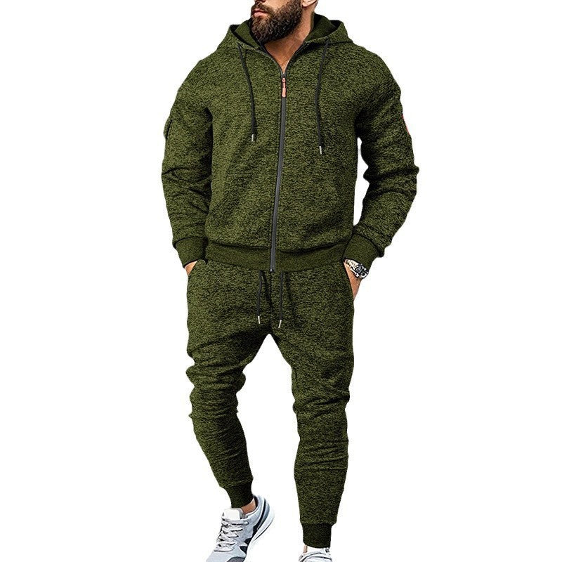Herren sportives Freizeit-Set mit strukturiertem Hoodie und bequemen Jogginghosen EB