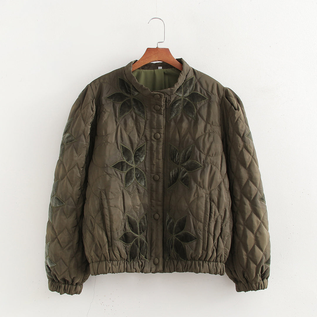 Damen gesteppte Blumenjacke EB