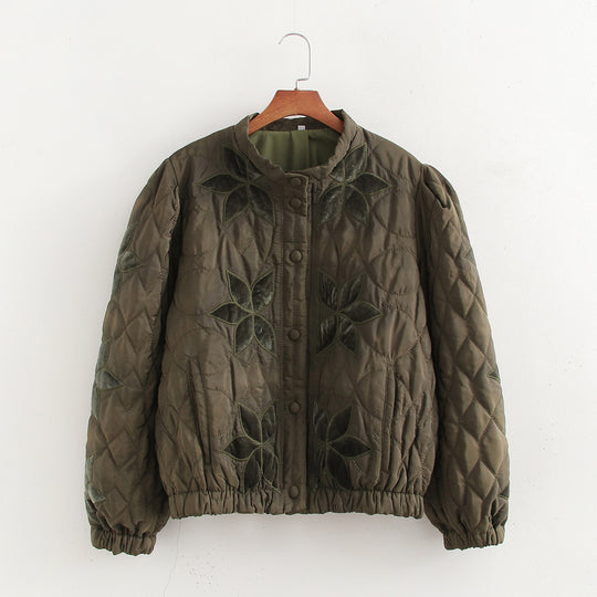 Damen gesteppte Blumenjacke EB