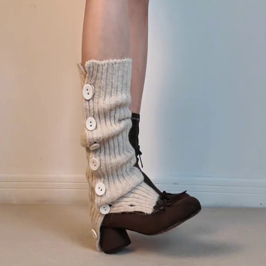 Damen eleganter Stiefel mit kunstvollem Zugband und bequemem Blockabsatz EB