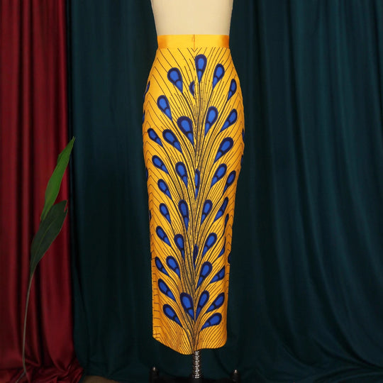 Damen Elegante Maxirock mit auffälligem afrikanischem Design EB