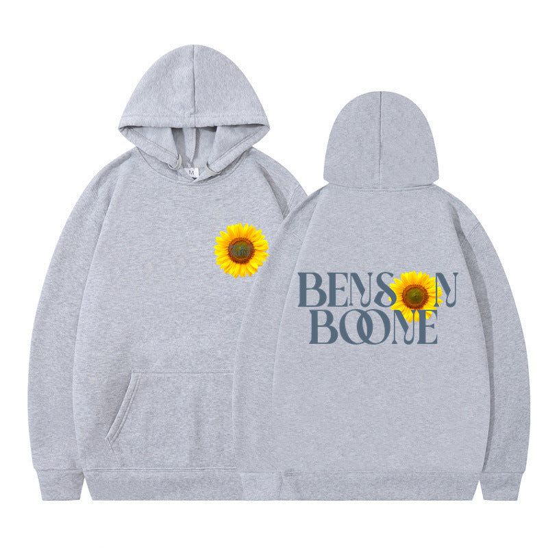 Damen Kapuzenpullover mit einzigartigem Sonnenblumenmotiv und bequemer Passform EB