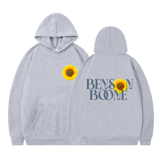Damen Kapuzenpullover mit einzigartigem Sonnenblumenmotiv und bequemer Passform EB
