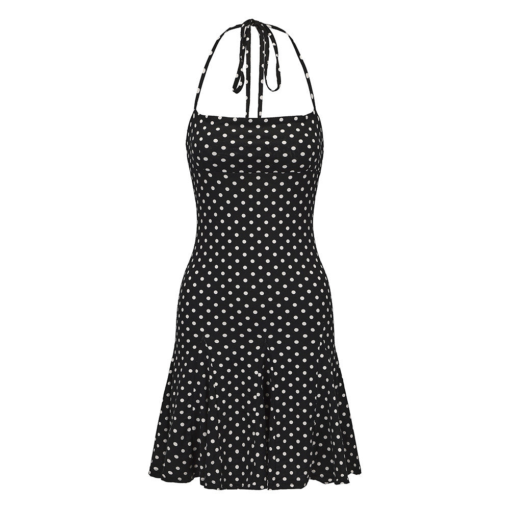 Damen Minikleid mit verspielt schwingendem Saum und zarten Punkten EB